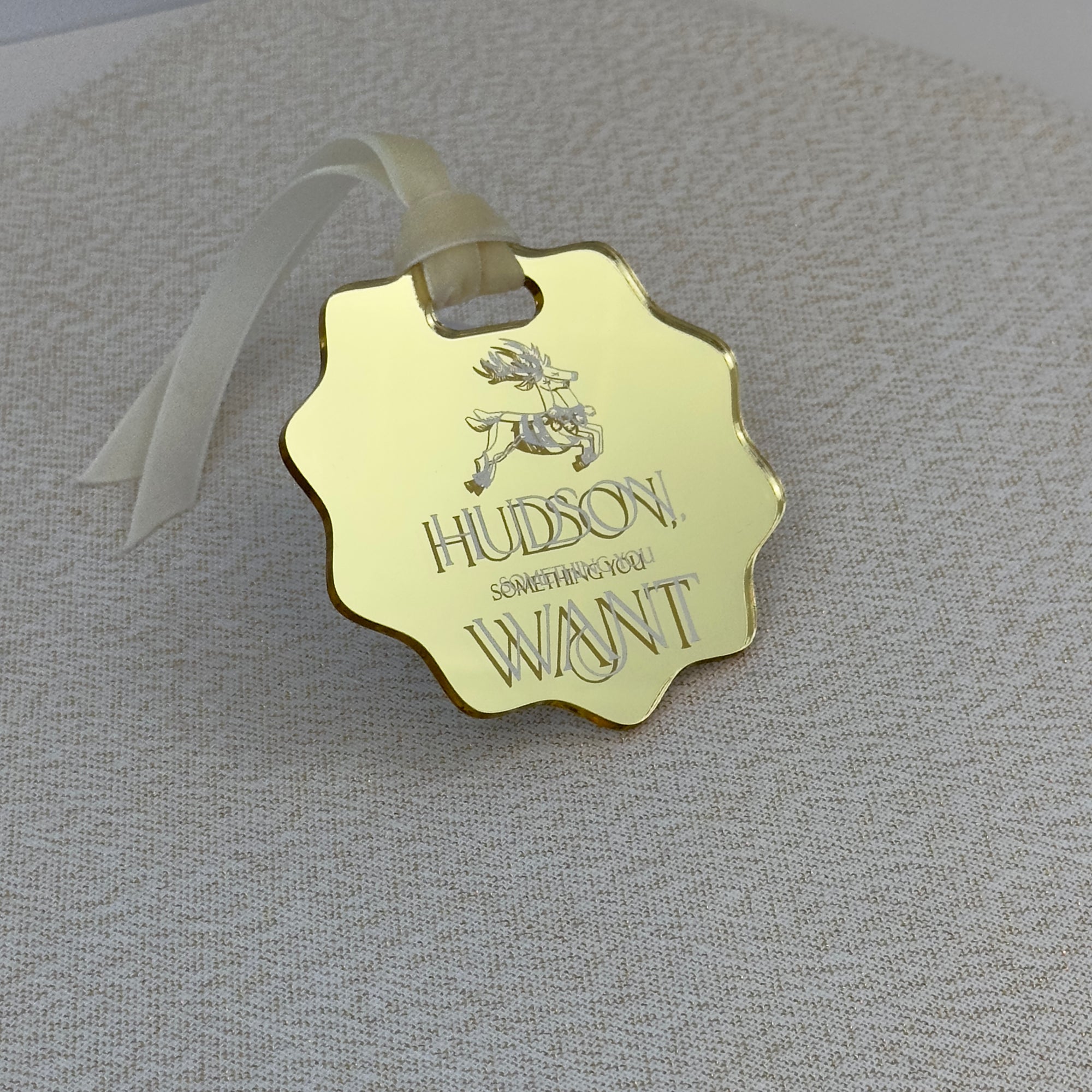 Wavy Colour Acrylic "Something" Christmas Gift Tags