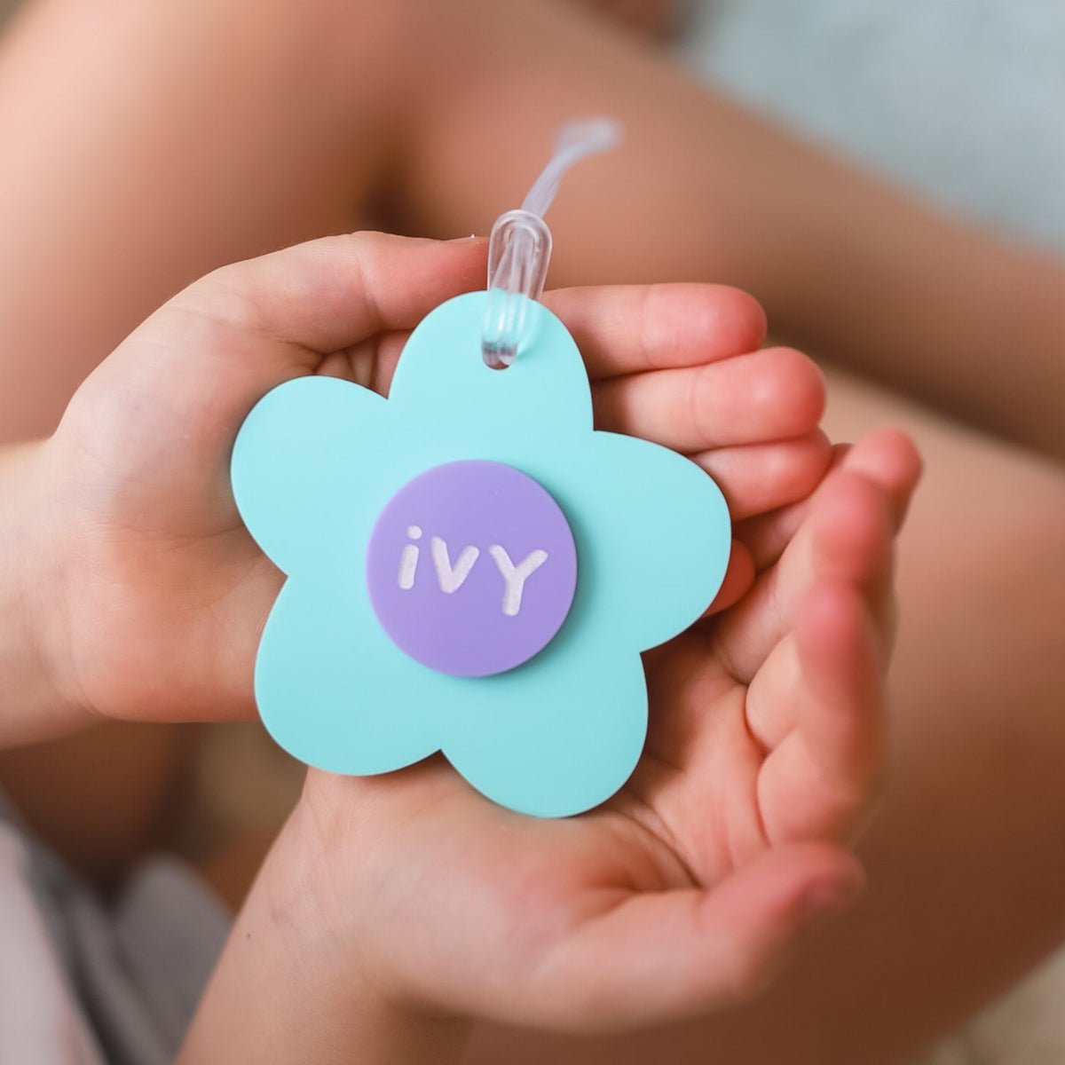 Daisy flower Personalised Bag Tag