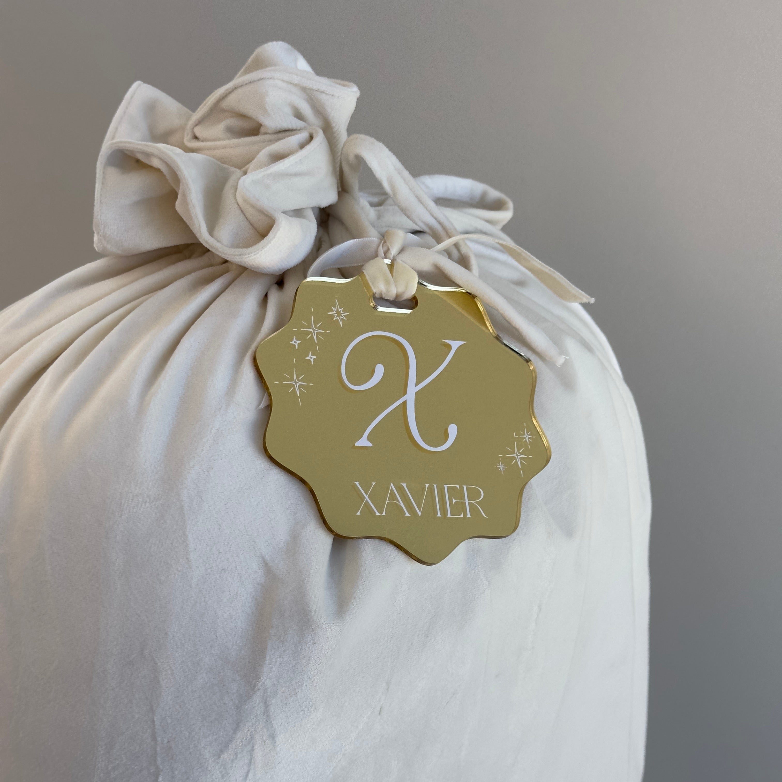 Wavy Initials Gift Tag (for Santa Sack)