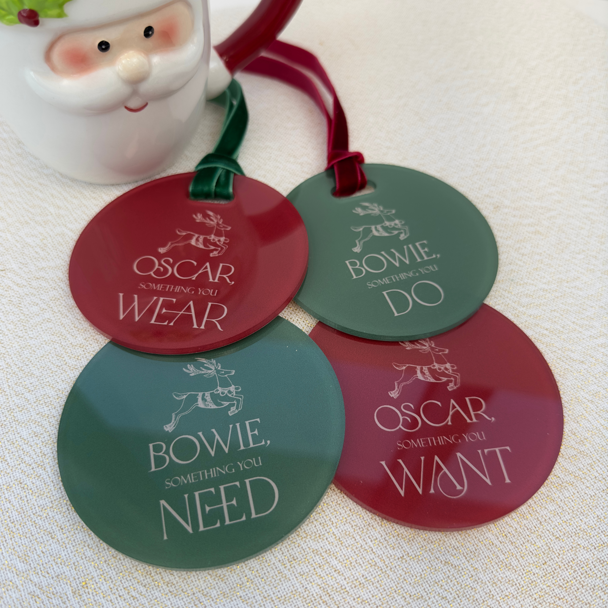 Circle Colour Acrylic "Something" Christmas Gift Tags