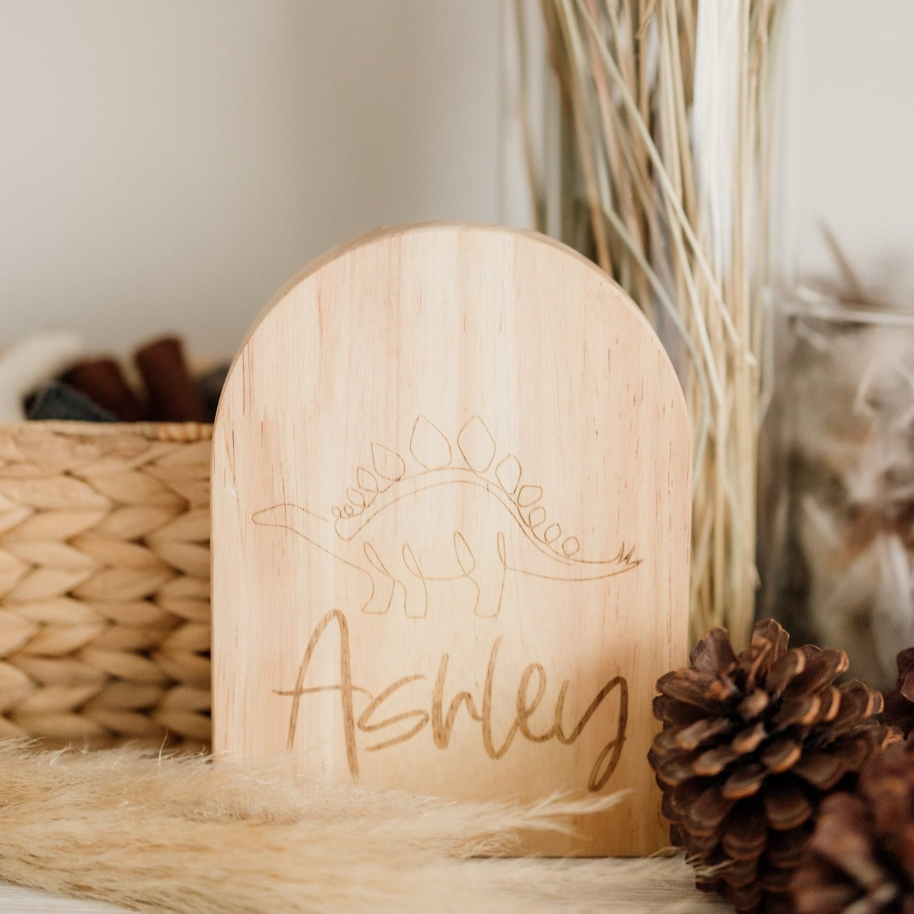 Engraved Stegosaurous Personalised Arch Moneybox