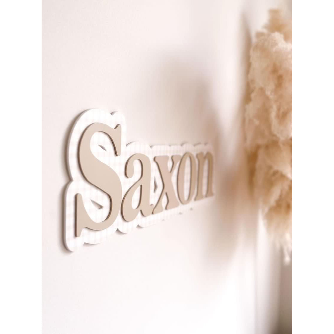 Gingham Double Layer Name Plaque