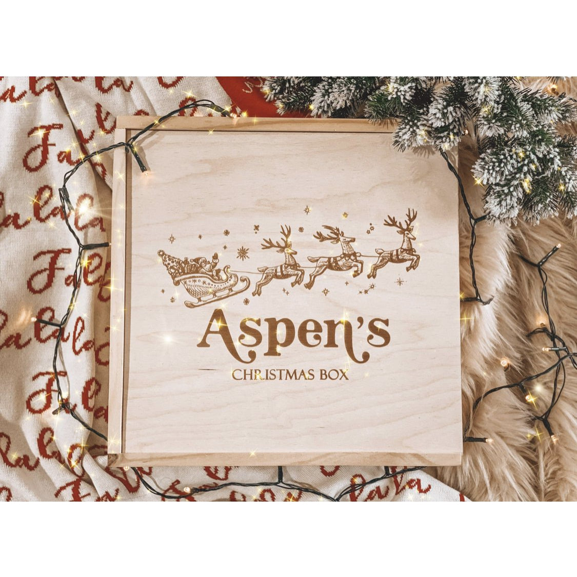 Santa Sleigh Slide Lid Keepsake Box