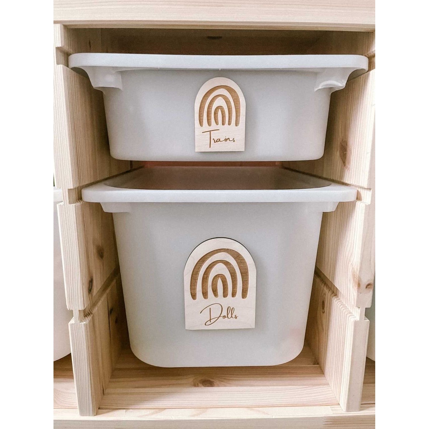 Playroom Storage Wooden Discs
