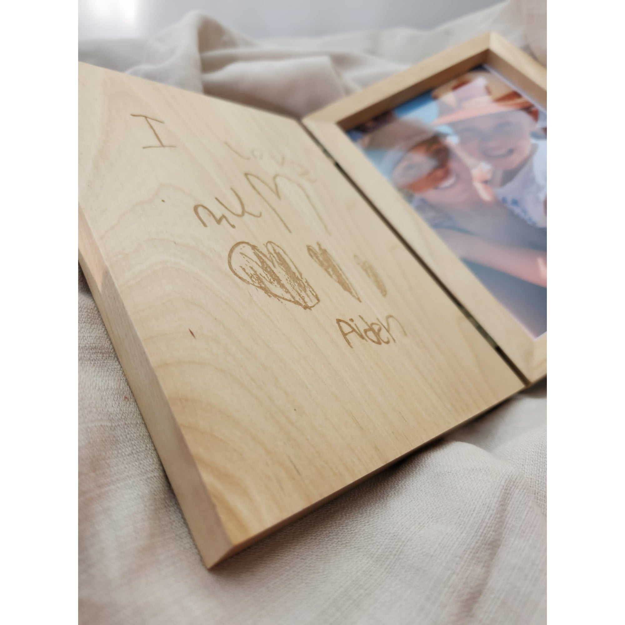 Custom Twin Hinge Personalised Wooden Photo Frame