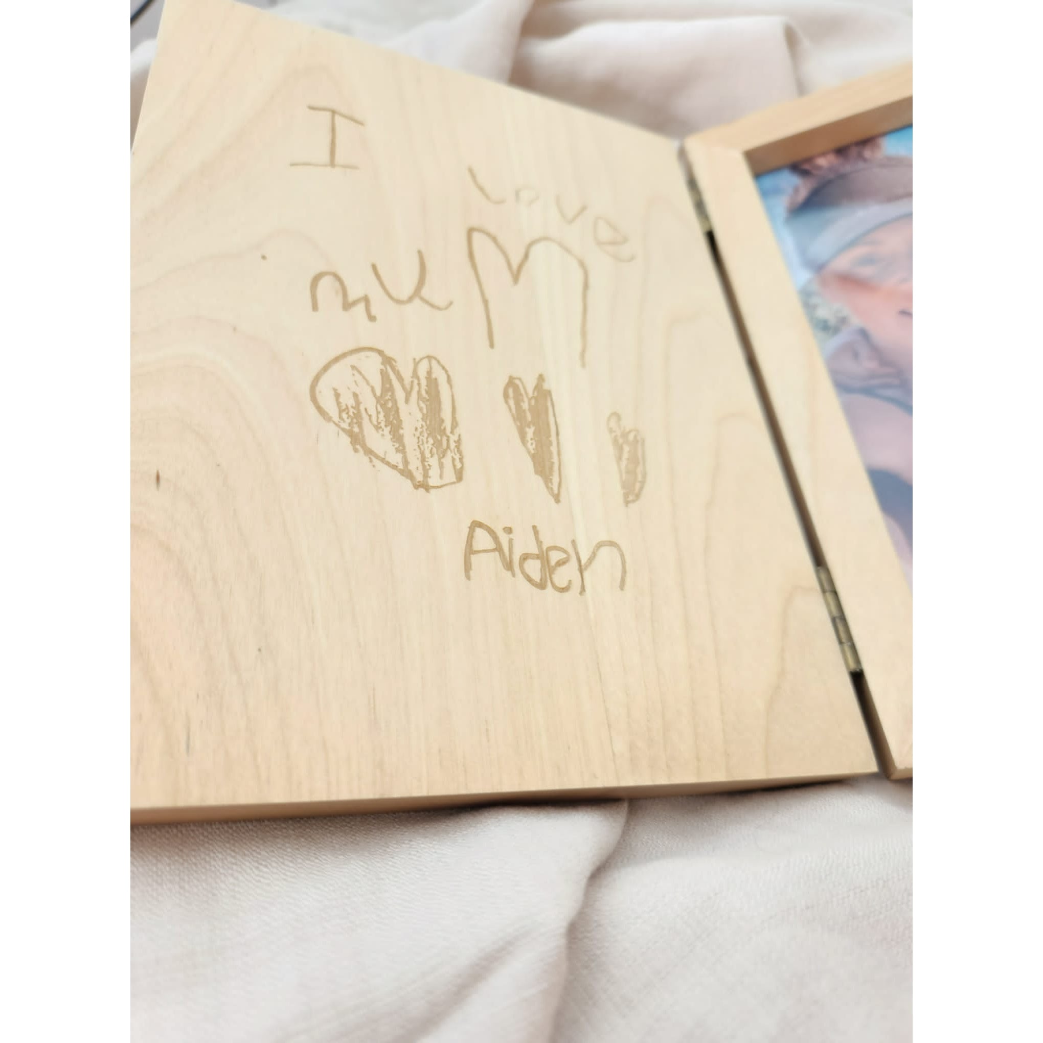 Custom Twin Hinge Personalised Wooden Photo Frame