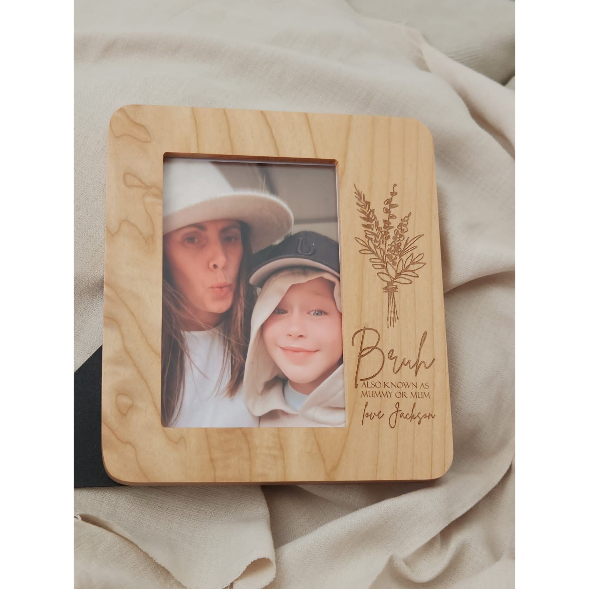 Rounded Edge Personalised Wooden Photo Frame