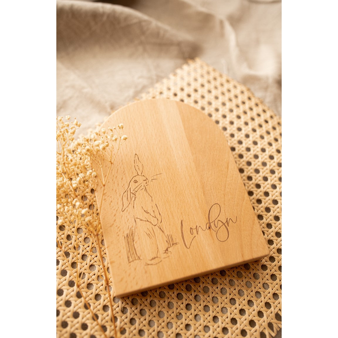 Engraved Bunny Personalised Arch Moneybox